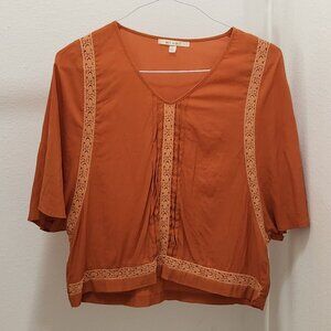 Francesca's - Burnt Orange Crop Top - Size Small